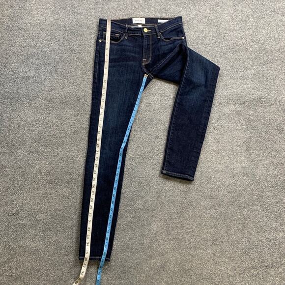 Frame Jeans Womens 26 Blue Le Skinny Le Jeanne Mid Rise Stretch Denim Dark Wash - Picture 7 of 12